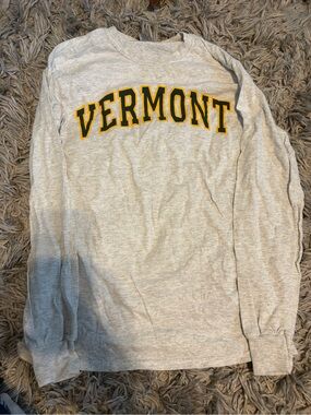 Vermont Long Sleeve Shirt - Gray with Yellow/Green Lettering